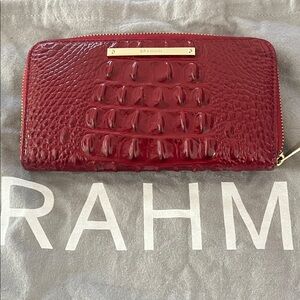 Brahmin Crimson Croc-Embossed Wallet used twice